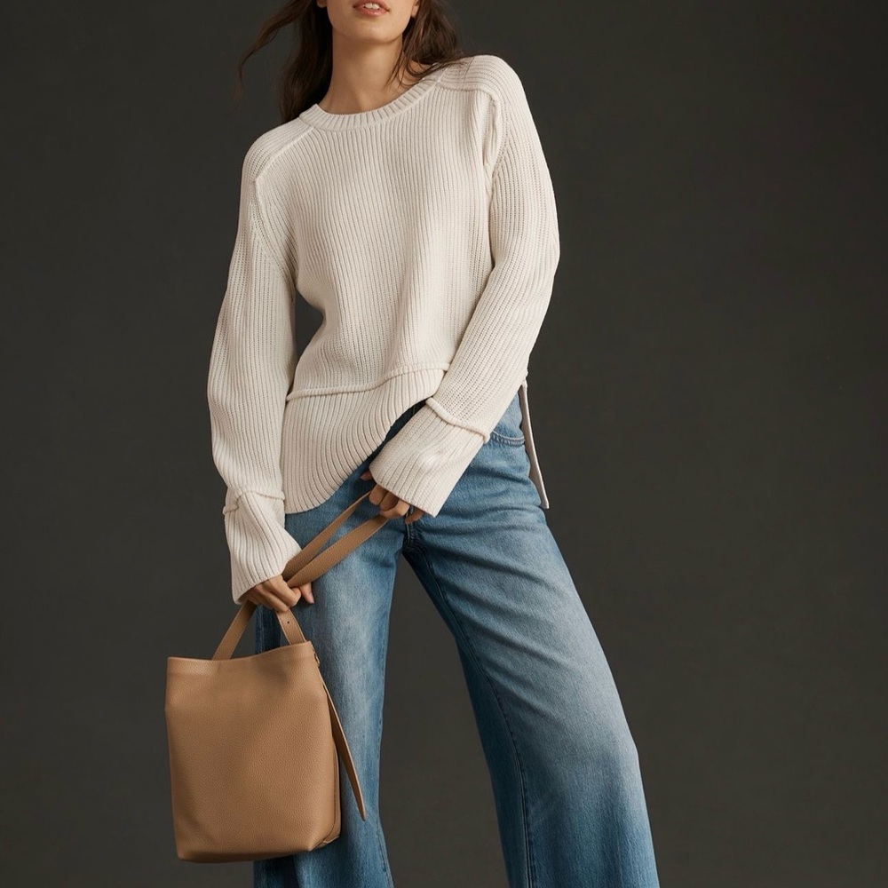 PILCRO Anthropologie Easy Pullover Sweater | NWT | Ivory | M